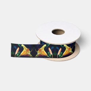 Intensive Gelblilie-Blume Satinband
