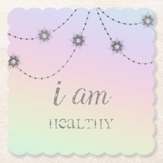 *~* INTENSIVE GESUNDHEITSWESEN Rainbow Glitzer Sta Untersetzer (Vorderseite)