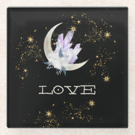*~* INTENSIVE LIEBE Gold Celestial Crystal Moon Glasuntersetzer