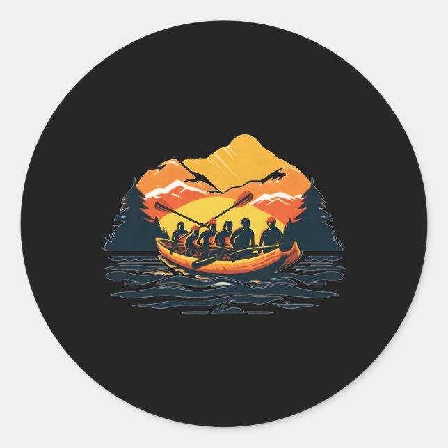 Intensive Outdoor-Abenteuer Weißes Wasser Rafting Runder Aufkleber (Vorderseite)