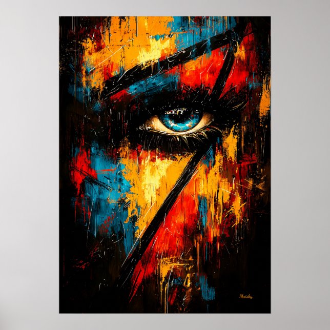 Intensiver Blick zeitgenössischer Expressionist Ab Poster (Vorne)
