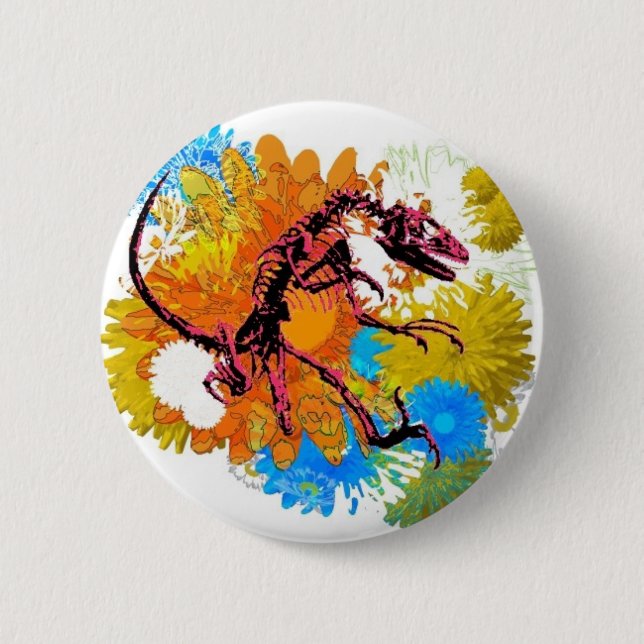 Intensiver rosa Raubvogel-Knopf Button (Vorderseite)