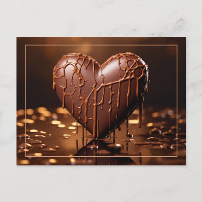 Intensives Schokoladenherz Valentine Postkarte (Vorderseite)