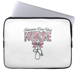 Intensivstation Krankenschwester Florale Schleife Laptopschutzhülle