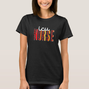 Intensivstation Krankenschwester Kariert Rot Liebe T-Shirt