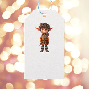 Intent Boy Christmas Elf White Gift Tags Geschenkanhänger