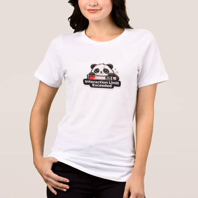 Interaction Limit Exceeded Panda Design Tri-Blend Shirt (Vorderseite)