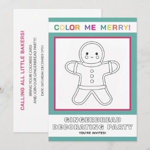 Interaktive Kinder-Gingerbread-Dekorationsparty Einladung