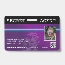 Interaktives Spy-Abzeichen für Agent - Lila/Aquama Ausweis