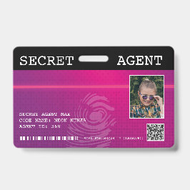 Interaktives Spy-Abzeichen für Agent - Rosa Ausweis