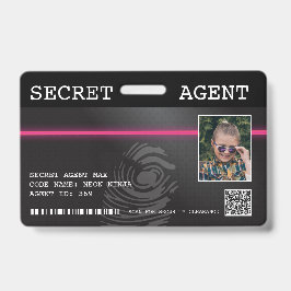 Interaktives Spy-Abzeichen für Agent - Schwarz/Ros Ausweis