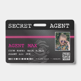 Interaktives Spy-Abzeichen für Agent - Schwarz/Ros Ausweis