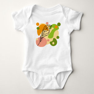 Interessante abstrakte Punkte mit Blätter Baby Strampler