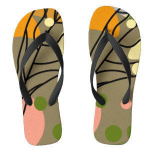 Interessante abstrakte Punkte mit Blätter Flip Flops