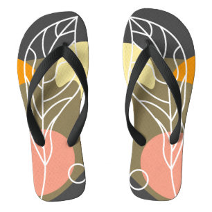Interessante abstrakte Punkte mit Blätter Flip Flops