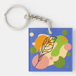 Interessante abstrakte Punkte mit Blätter Schlüsselanhänger