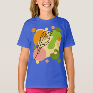 Interessante abstrakte Punkte mit Blätter T-Shirt