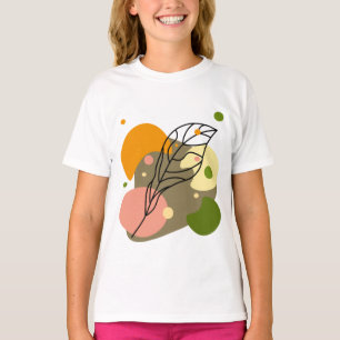 Interessante abstrakte Punkte mit Blätter T-Shirt