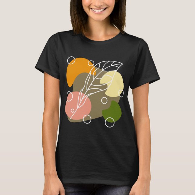 Interessante abstrakte Punkte mit Blätter T-Shirt (Vorderseite)