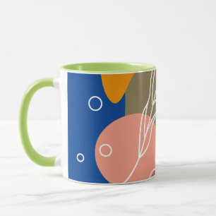 Interessante abstrakte Punkte mit Blätter Tasse
