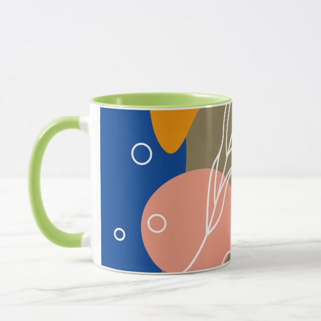 Interessante abstrakte Punkte mit Blätter Tasse (Links)