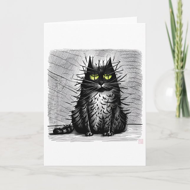 Interessante Cat Grußkarte Feiertagskarte (Vorderseite)