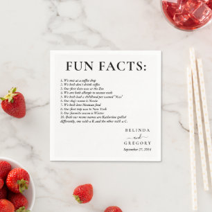 Interessante Fakten Hochzeits-Cocktail-Text Schwar Serviette