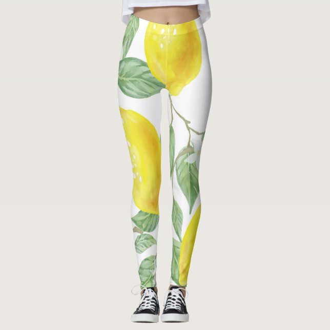 Interessante Zitrone Leggings (Vorderseite)