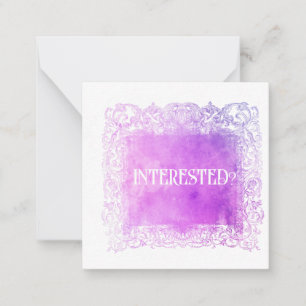 *~* INTERESSE? Beziehung AP63 flache Note Card Mitteilungskarte