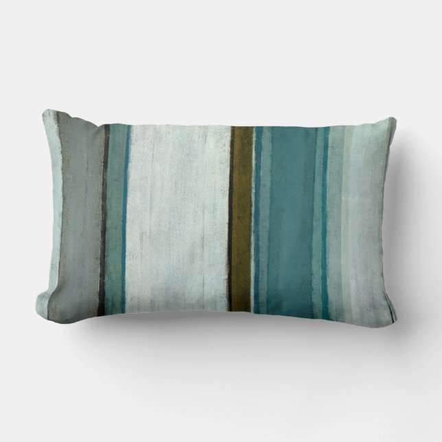 "Interessen-" aquamarine abstrakte Kunst Lendenkissen (Vorderseite)