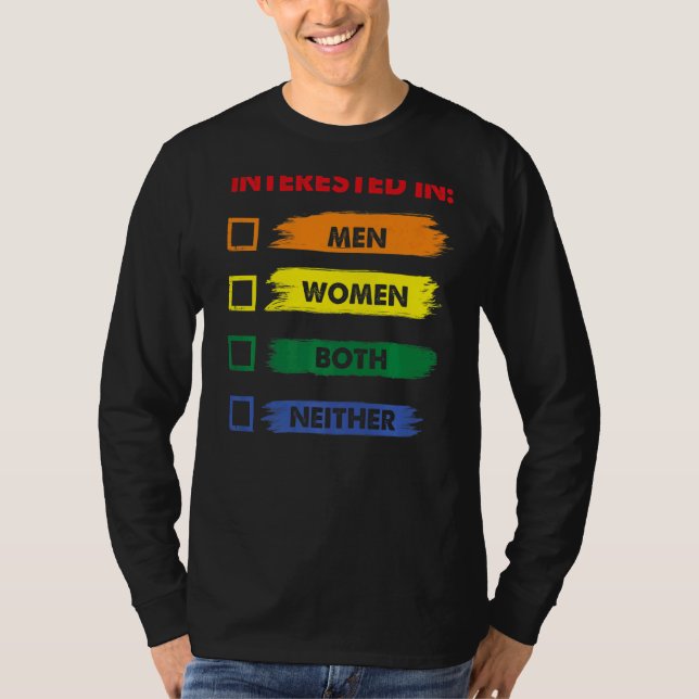 Interessiert weder LGBT Pride Month Graphic Festiv T-Shirt (Vorderseite)
