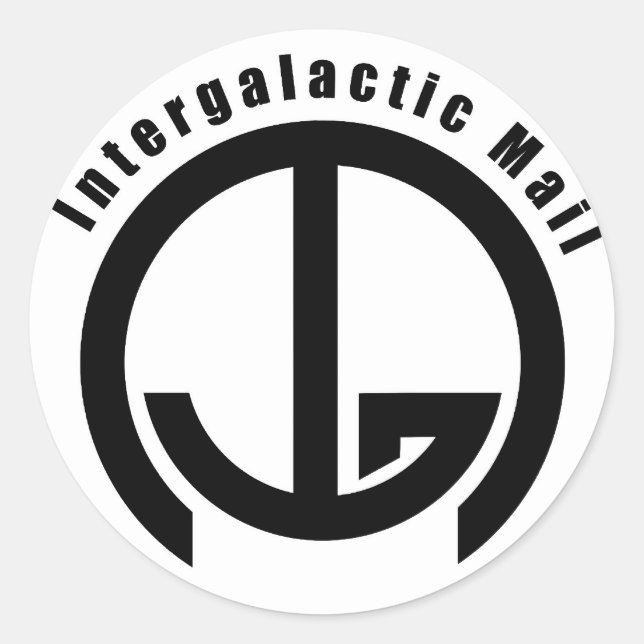 Intergalaktische Post (IGM) - Wörter Runder Aufkleber (Vorderseite)