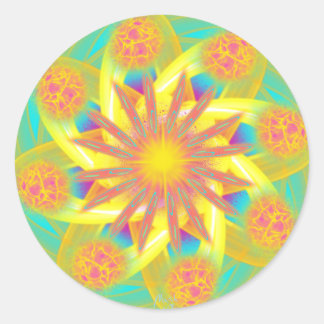 Intergalaktisches Gateway durch Power-Blume Runder Aufkleber