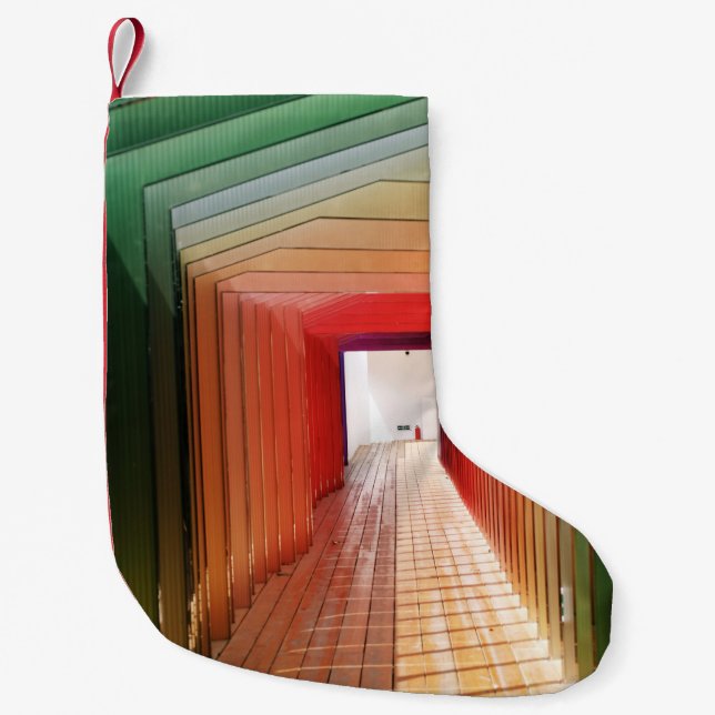 Interieur aus grün und rot gestrichenem Holz Kleiner Weihnachtsstrumpf (Vorderseite)