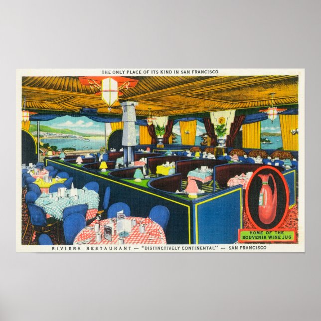 Interieur Blick auf das Riviera Restaurant Poster (Vorne)