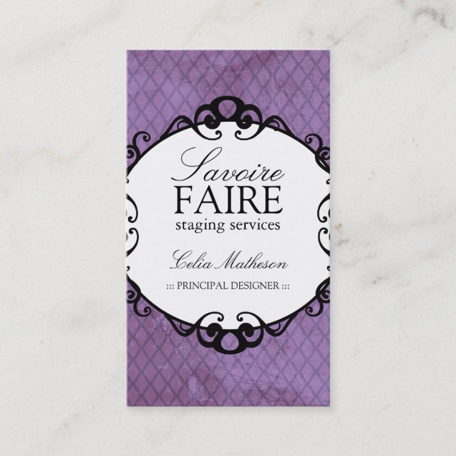 Intérieur chic concevant des cartes de visite (Devant)