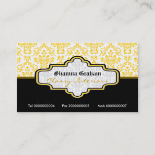 Interieur der Business Card: Schwarz-gelb-weiß-Dam Visitenkarte
