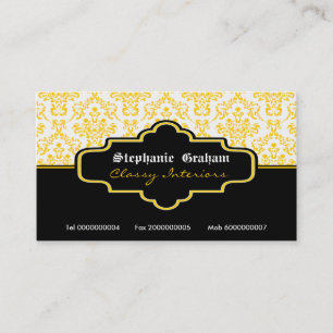 Interieur der Business Card: Schwarz-gelb-weiß-Dam Visitenkarte