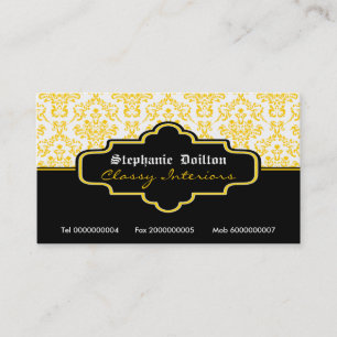 Interieur der Business Cards in Schwarz-Gelb-Weiß- Visitenkarte