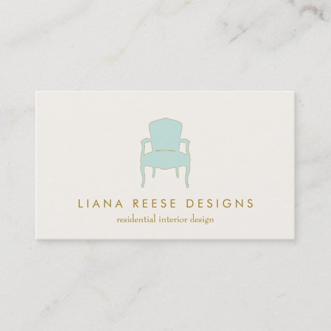 Interieur Design Französische Logokombination Visi Visitenkarte (Vorderseite)