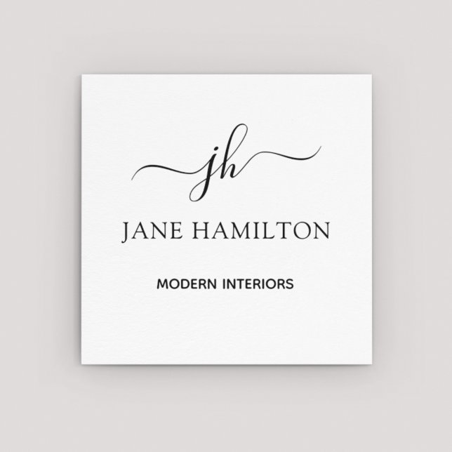 Interieur Design Modern Monogram Quadratische Visitenkarte (Von Creator hochgeladen)