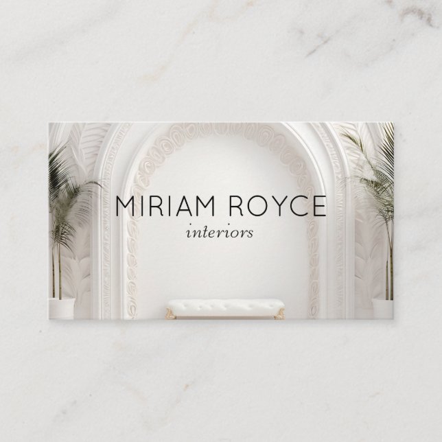Interieur Designer Business Card Weiß Visitenkarte (Vorderseite)