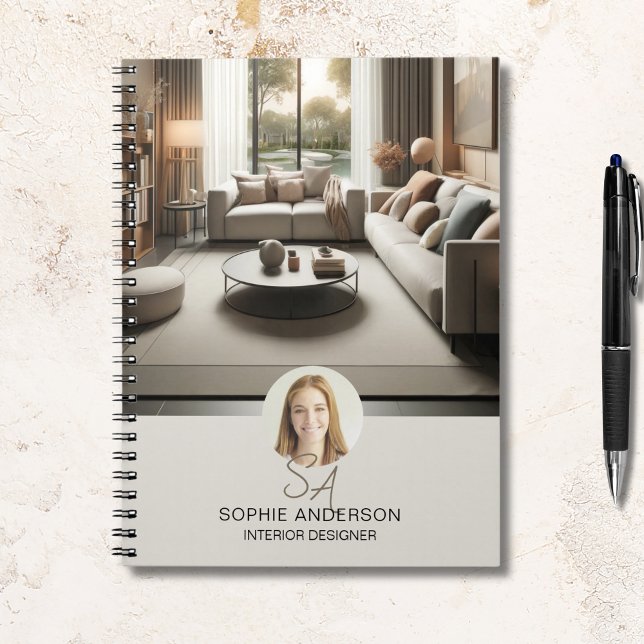 Interieur Designer Custom Monogram Beruflich Notizblock (Create your own branded notebook.)