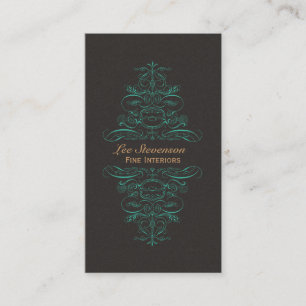 Interieur Designer Verziert Scrolls Business Card Visitenkarte