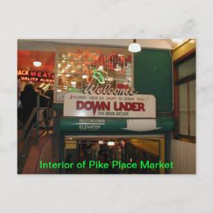 Intérieur du marché Pike Place Seattle, carte post