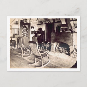 Interieur einer amerikanischen Holzhütte, c.1880s  Postkarte