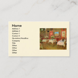 Interieur eines Restaurants von Vincent van Gogh Visitenkarte