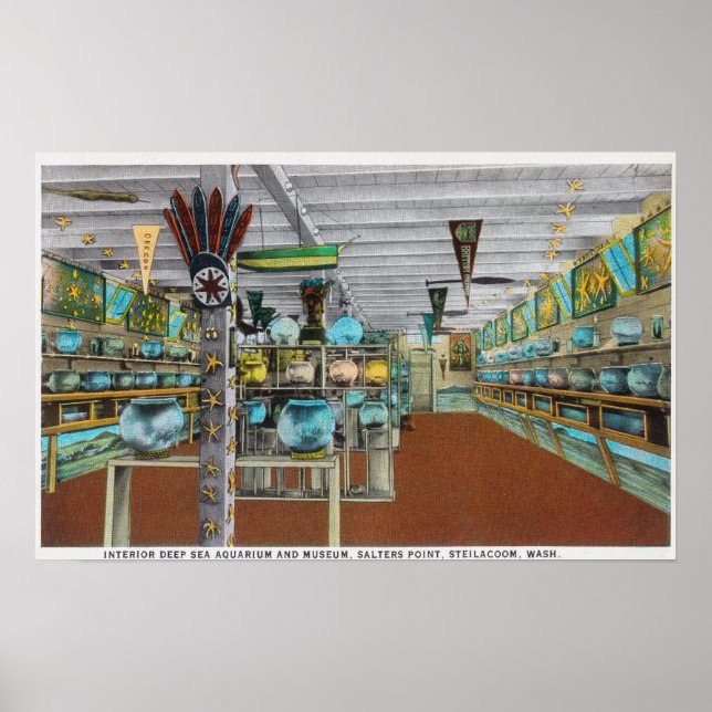 Interieur View of Deep Sea Aquarium Poster (Vorne)