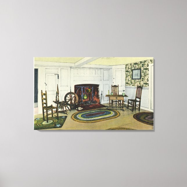 Interieur Wohnzimmer Aussicht auf den John Alden Leinwanddruck (Vorderseite)