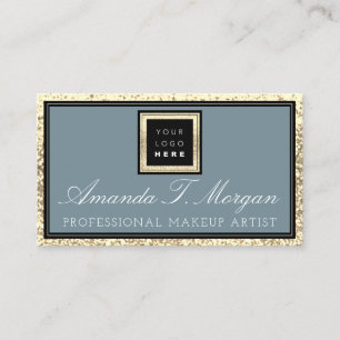 Interior Design Event Plane Logo Gold Smoky Blau Visitenkarte